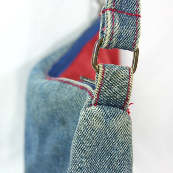 Vintage Sasson University Denim Jeans Zippered Crossbody Handbag Purse 1980s - Picture 8 of 14